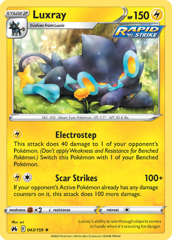 043/159 Luxray (Crown Zenith - Sword & Shield) Rare - Pkmn  - Stage 2 - English