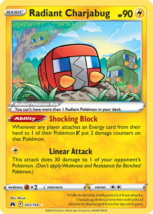 051/159 Radiant Charjabug (Crown Zenith - Sword & Shield) Radiant Rare - Pkmn  - Basic - English