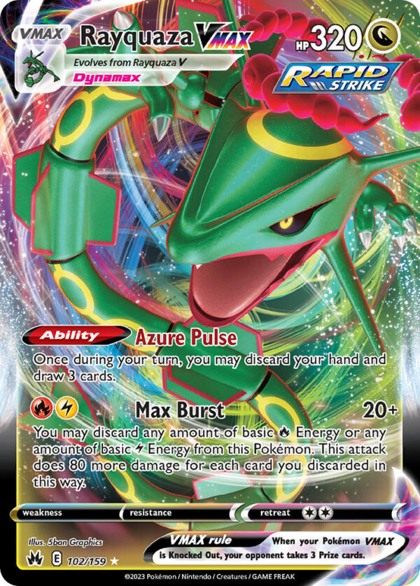 102/159 Rayquaza VMAX (Crown Zenith - Sword & Shield) Holo Rare VMAX - Pkmn  - VMAX - English