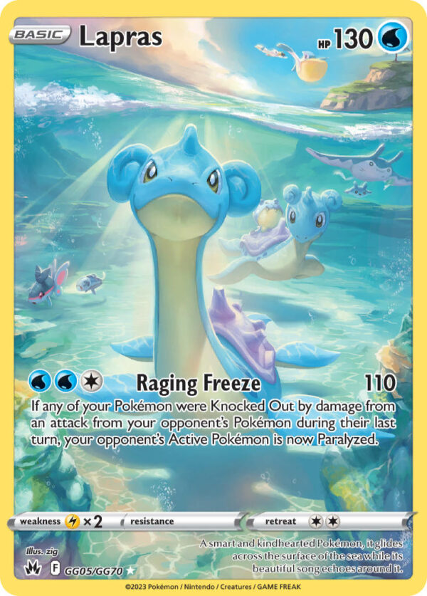 GG05/070 Lapras (Crown Zenith Galarian Gallery - Sword & Shield) Trainer Gallery Holo Rare - Pkmn  - Basic - English
