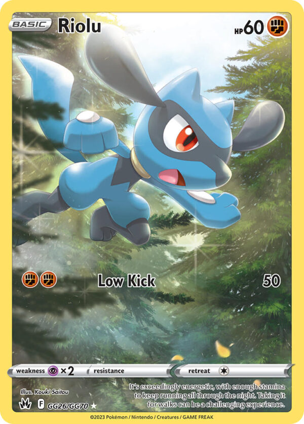 GG26/GG70 Riolu (Crown Zenith Galarian Gallery - Sword & Shield) Trainer Gallery Holo Rare - Pkmn  - Basic - English