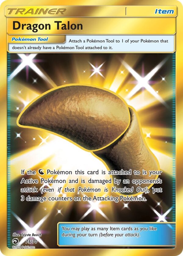 075/070 Dragon Talon (Dragon Majesty - Sun & Moon) Rare Secret - Trainer  - Tool - English
