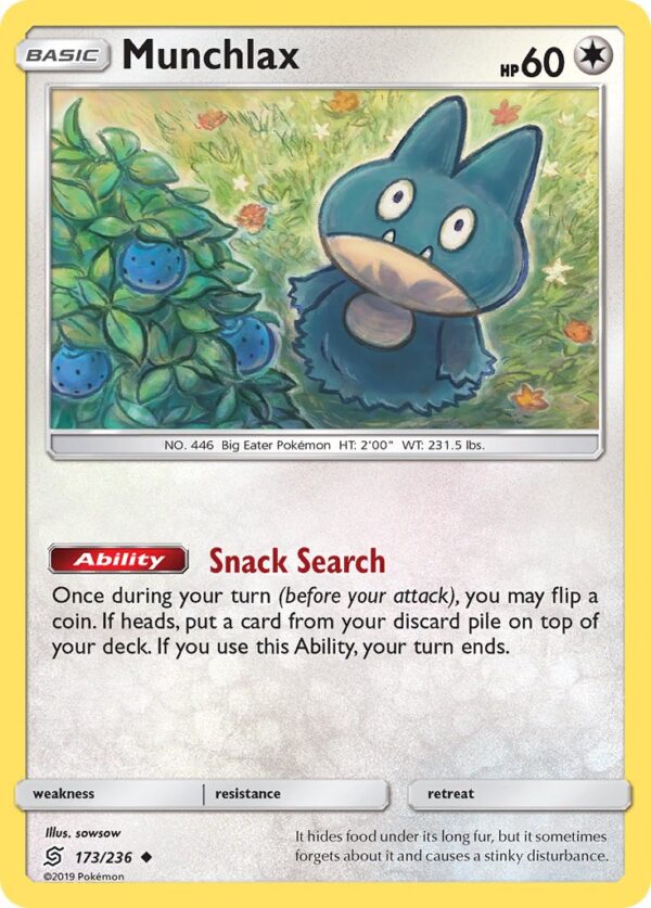 173/236 Munchlax (Unified Minds - Sun & Moon) Uncommon - Pkmn  - Basic - English
