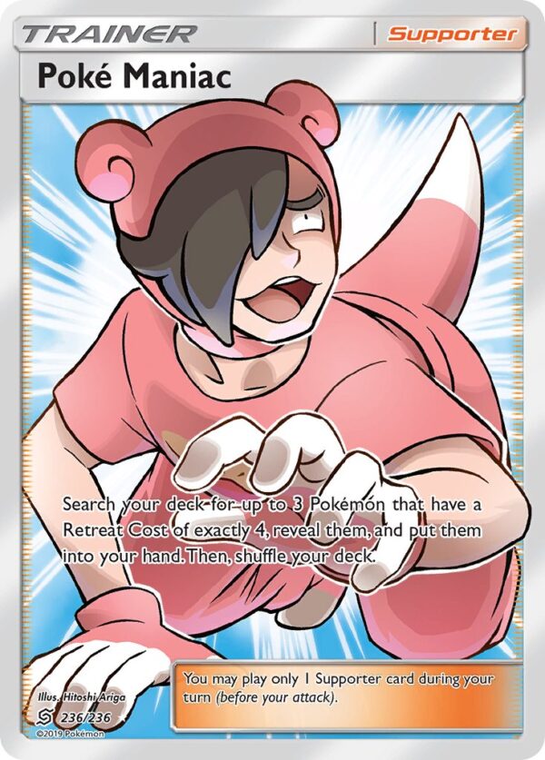 236/236 Poké Maniac (Unified Minds - Sun & Moon) Ultra Rare - Trainer  - Supporter - English