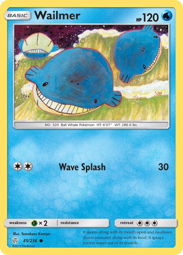 045/236 Wailmer (Cosmic Eclipse - Sun & Moon) Common - Pkmn  - Basic - English