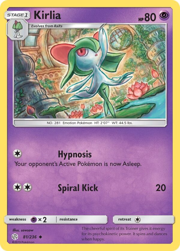 081/236 Kirlia (Cosmic Eclipse - Sun & Moon) Uncommon - Pkmn  - Stage 1 - English