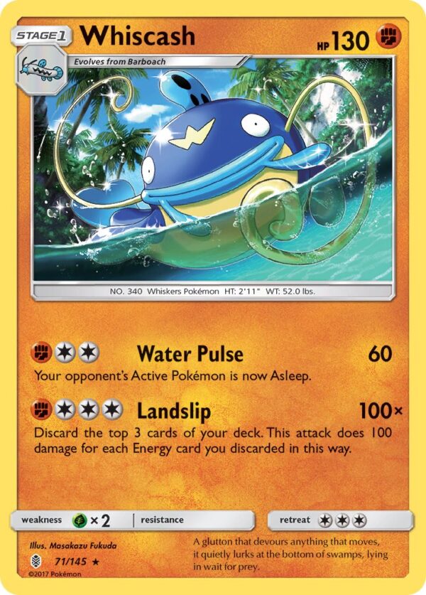 071/145 Whiscash (Guardians Rising - Sun & Moon) Rare - Pkmn  - Stage 1 - English