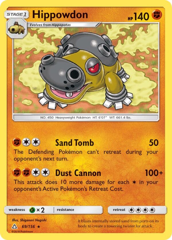 069/156 Hippowdon (Ultra Prism - Sun & Moon) Rare - Pkmn  - Stage 1 - English