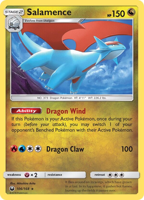 106/168 Salamence (Celestial Storm - Sun & Moon) Rare Holo - Pkmn  - Stage 2 - English