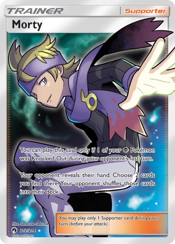 212/214 Morty (Lost Thunder - Sun & Moon) Ultra Rare - Trainer  - Supporter - English
