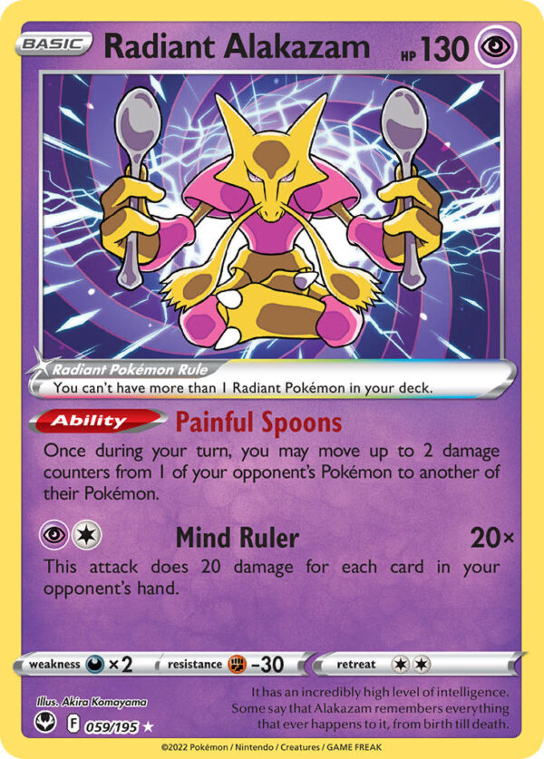 059/195 Radiant Alakazam (Silver Tempest - Sword & Shield) Radiant Rare - Pkmn  - Basic - English