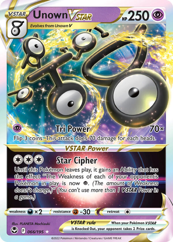 066/195 Unown VSTAR (Silver Tempest - Sword & Shield) Holo Rare VSTAR - Pkmn  - VSTAR - English