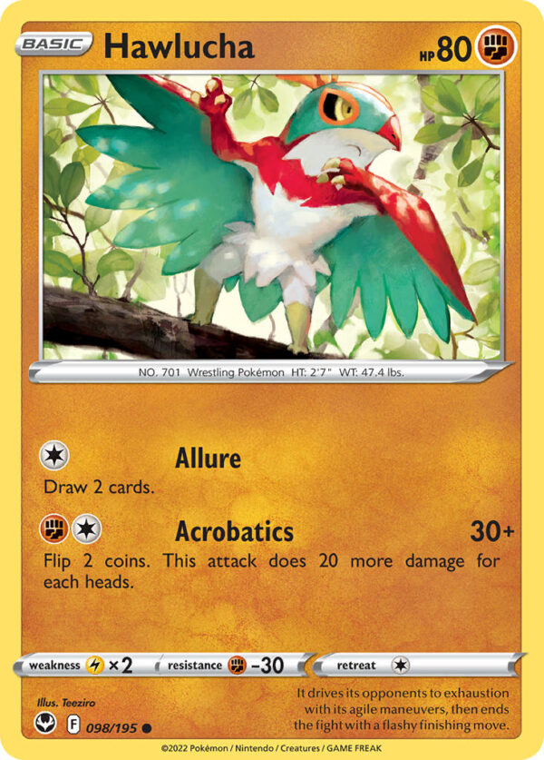 098/195 Hawlucha (Silver Tempest - Sword & Shield) Common - Pkmn  - Basic - English