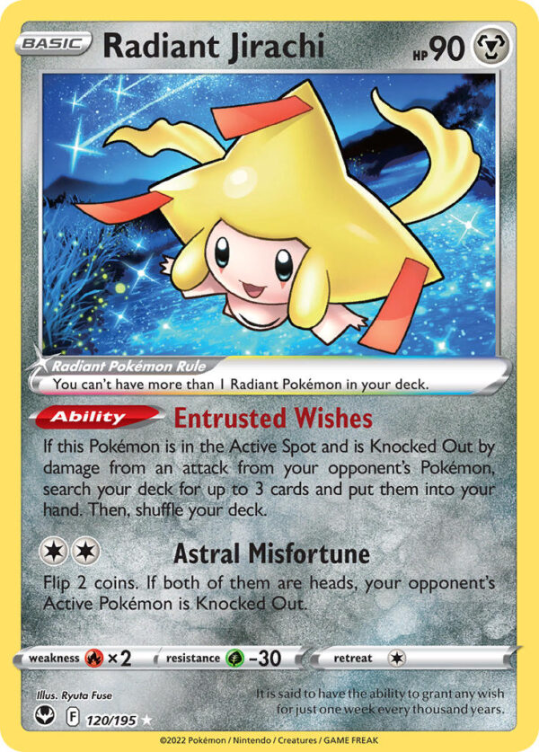 120/195 Radiant Jirachi (Silver Tempest - Sword & Shield) Radiant Rare - Pkmn  - Basic - English