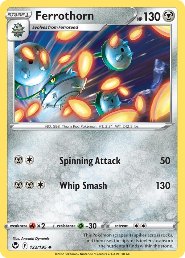 122/195 Ferrothorn (Silver Tempest - Sword & Shield) Uncommon - Pkmn  - Stage 1 - English
