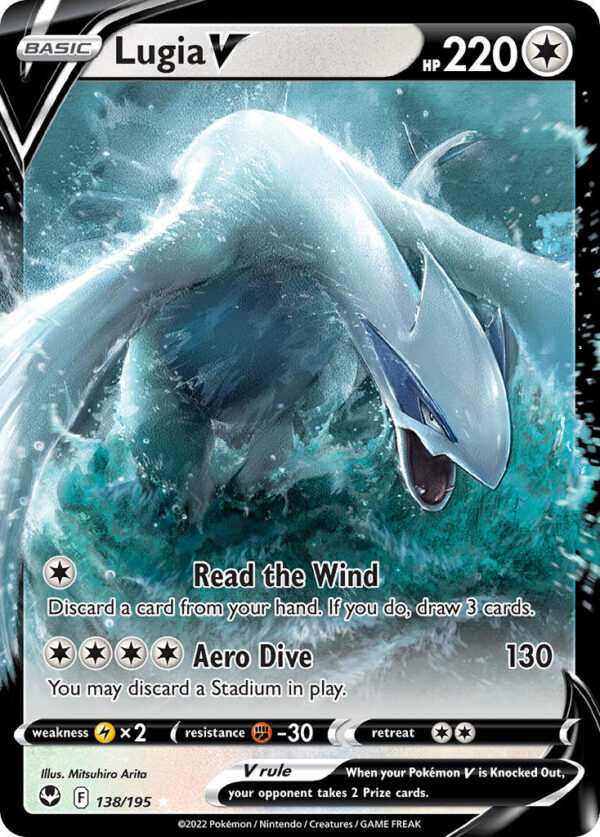 138/195 Lugia V (Silver Tempest - Sword & Shield) Holo Rare V - Pkmn  - Basic - English