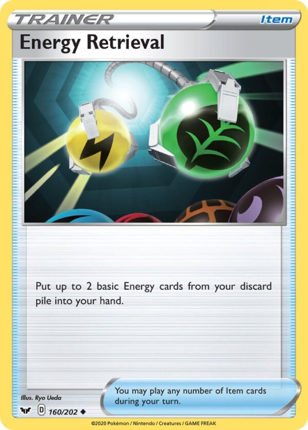 160/202 Energy Retrieval (Sword & Shield Base Set - Sword & Shield) Uncommon - Trainer  - Item - English