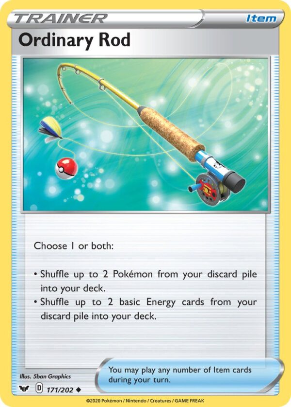 171/202 Ordinary Rod (Sword & Shield Base Set - Sword & Shield) Uncommon - Trainer  - Item - English