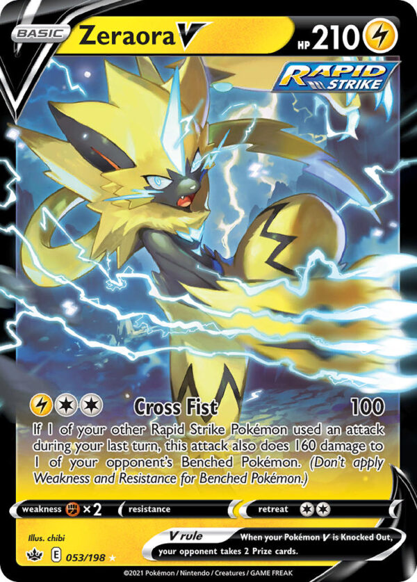 053/198 Zeraora V (Chilling Reign - Sword & Shield) Holo Rare V - Pkmn  - Basic - English