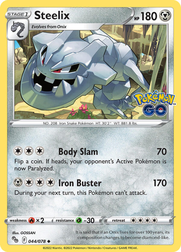 044/078 Steelix (Pokemon GO - Sword & Shield) Uncommon - Pkmn  - Stage 1 - English