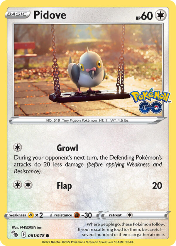 061/078 Pidove (Pokemon GO - Sword & Shield) Common - Pkmn  - Basic - English