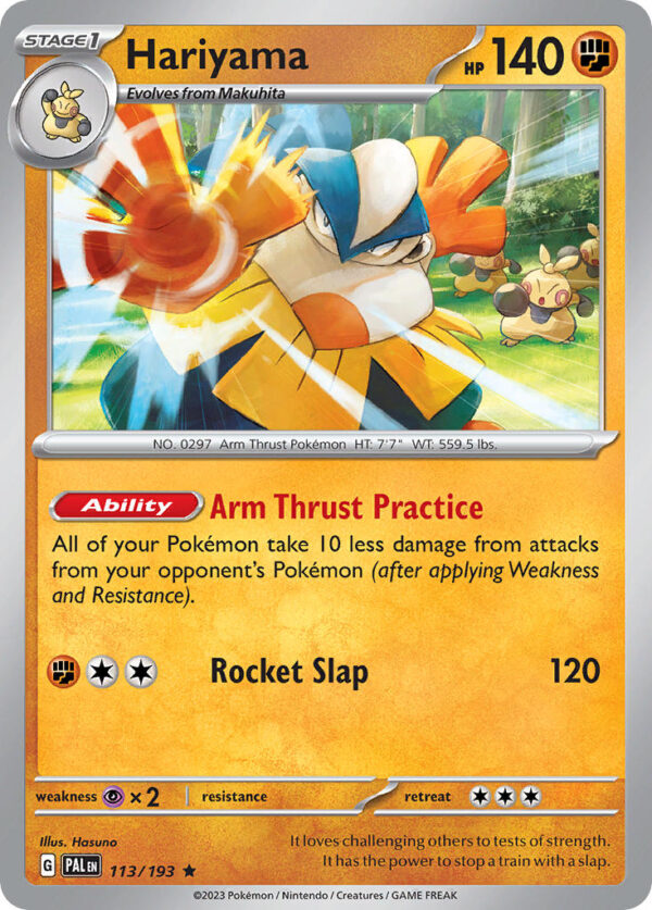 113/193 Hariyama (Paldea Evolved - Scarlet & Violet) Reverse Holo - Pkmn  - Stage 1 - English