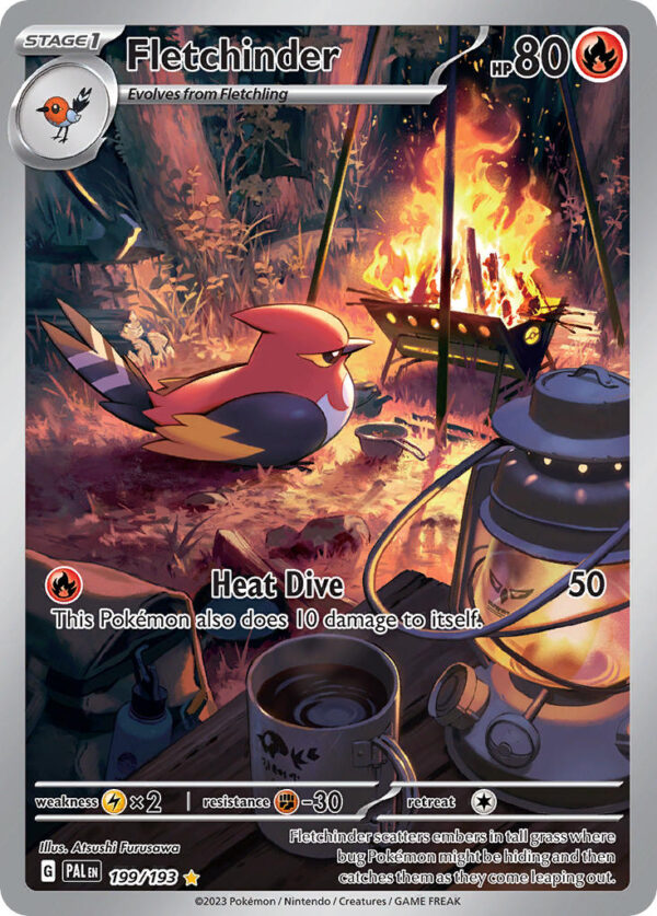 199/193 Fletchinder (Paldea Evolved - Scarlet & Violet) Illustration Rare - Pkmn  - Stage 1 - English