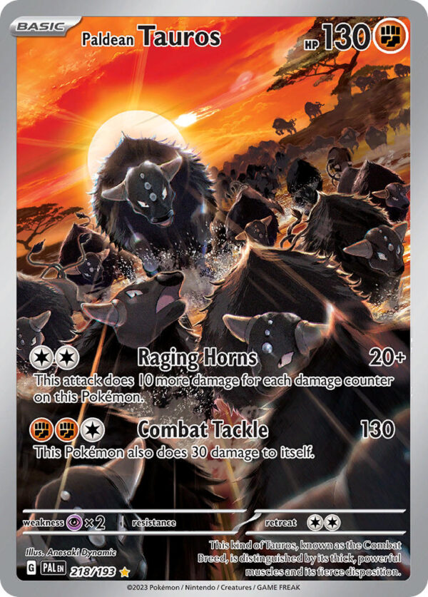 218/193 Paldean Tauros (Paldea Evolved - Scarlet & Violet) Illustration Rare - Pkmn  - Basic - English