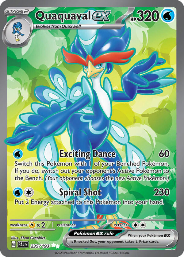 235/193 Quaquaval ex (Paldea Evolved - Scarlet & Violet) Ultra Rare - Pkmn  - Stage 2 - English