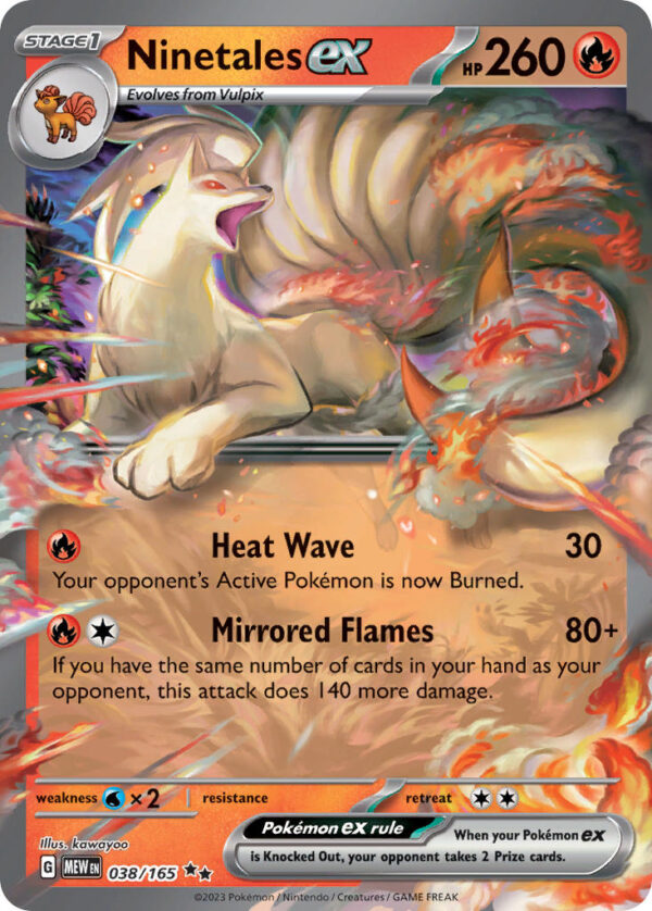 038/165 Ninetales ex (151 - Scarlet & Violet) Double Rare - Pkmn  - Stage 1 - English
