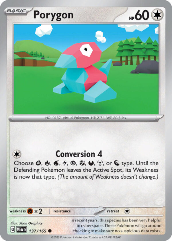 137/165 Porygon (151 - Scarlet & Violet) Common - Pkmn  - Basic - English