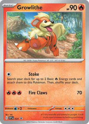 SVP024 Growlithe (Scarlet & Violet Black Star Promos - Scarlet & Violet) Cosmos Holo Promo - Pkmn  - Basic - English