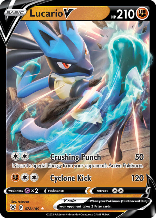 078/189 Lucario V (Astral Radiance - Sword & Shield) Holo Rare V - Pkmn  - Basic - English