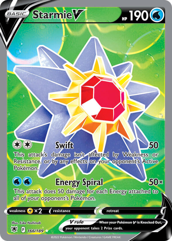 166/189 Starmie V (Astral Radiance - Sword & Shield) Ultra Rare - Pkmn  - Basic - English