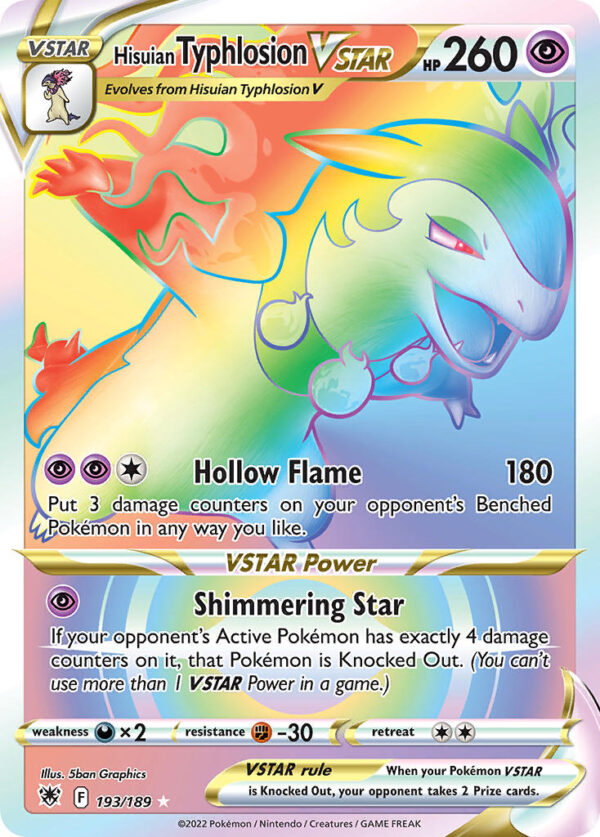 193/189 Hisuian Typhlosion VSTAR (Astral Radiance - Sword & Shield) Rainbow Rare - Pkmn  - VSTAR - English
