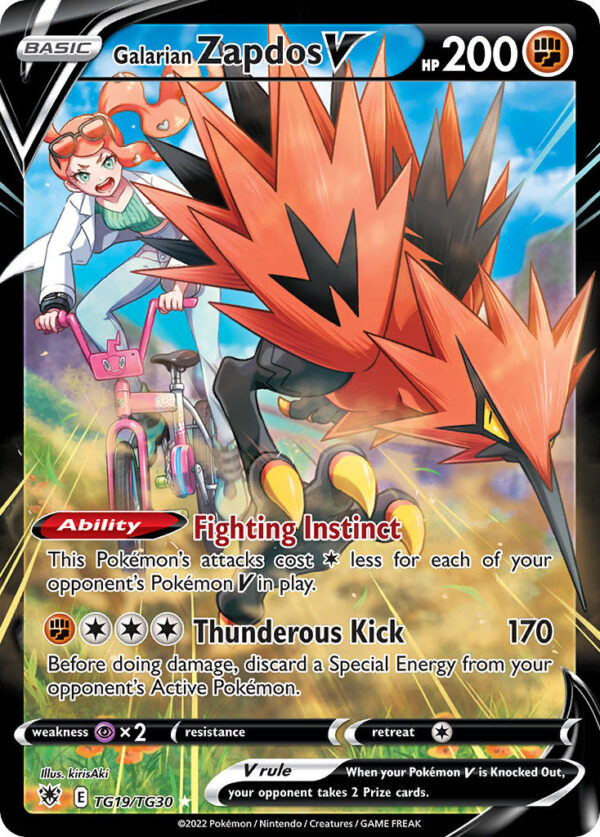 TG19/030 Galarian Zapdos V (Astral Radiance Trainer Gallery - Sword & Shield) Trainer Gallery Holo Rare - Pkmn  - Basic - English