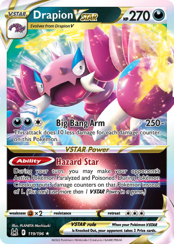 119/196 Drapion VSTAR (Lost Origin - Sword & Shield) Holo Rare VSTAR - Pkmn  - VSTAR - English