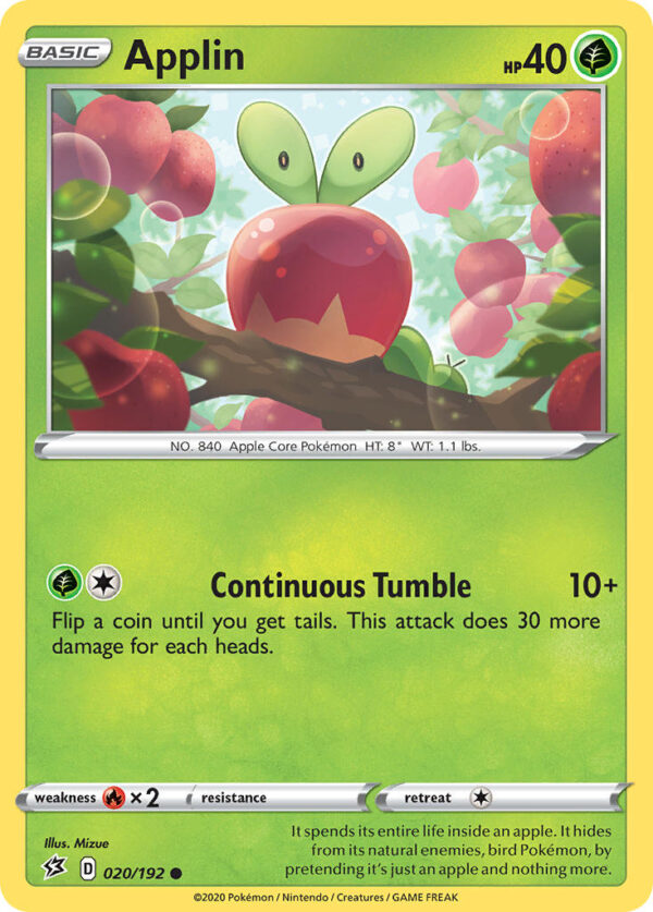 020/192 Applin (Rebel Clash - Sword & Shield) Common - Pkmn  - Basic - English