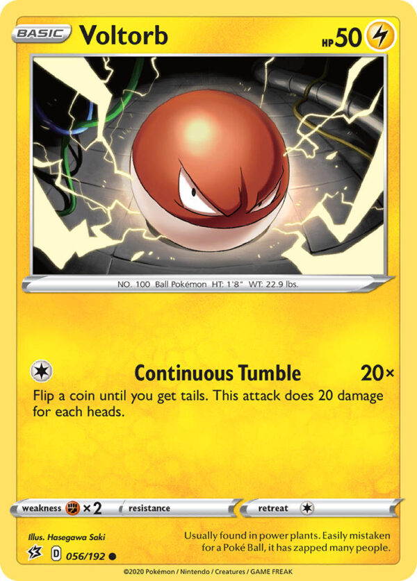 056/192 Voltorb (Rebel Clash - Sword & Shield) Common - Pkmn  - Basic - English