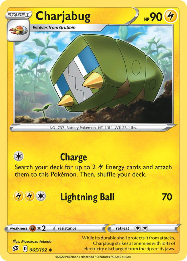 065/192 Charjabug (Rebel Clash - Sword & Shield) Uncommon - Pkmn  - Stage 1 - English