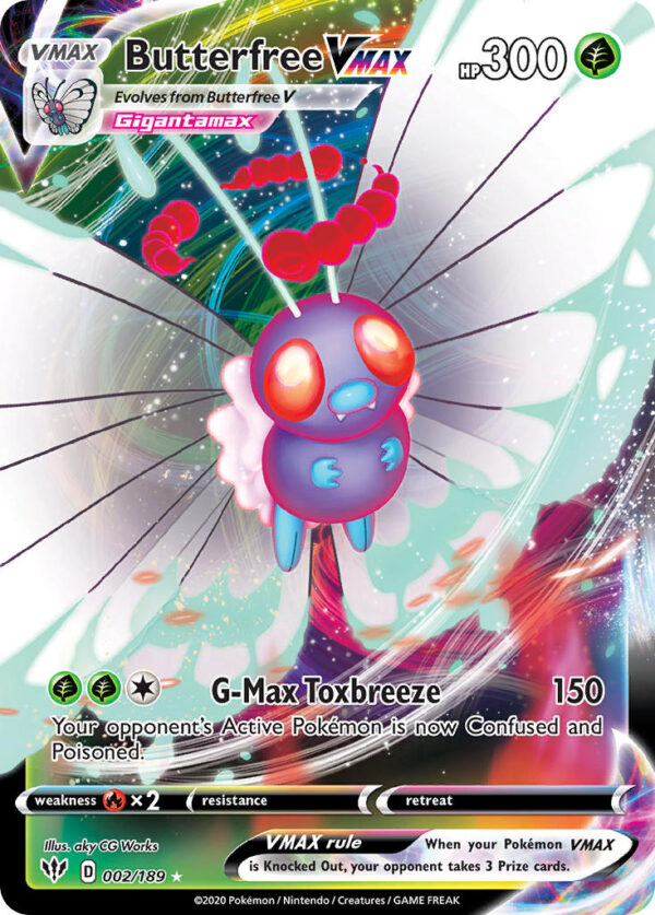 002/189 Butterfree VMAX (Darkness Ablaze - Sword & Shield) Holo Rare VMAX - Pkmn  - VMAX - English
