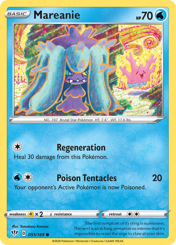 051/189 Mareanie (Darkness Ablaze - Sword & Shield) Common - Pkmn  - Basic - English