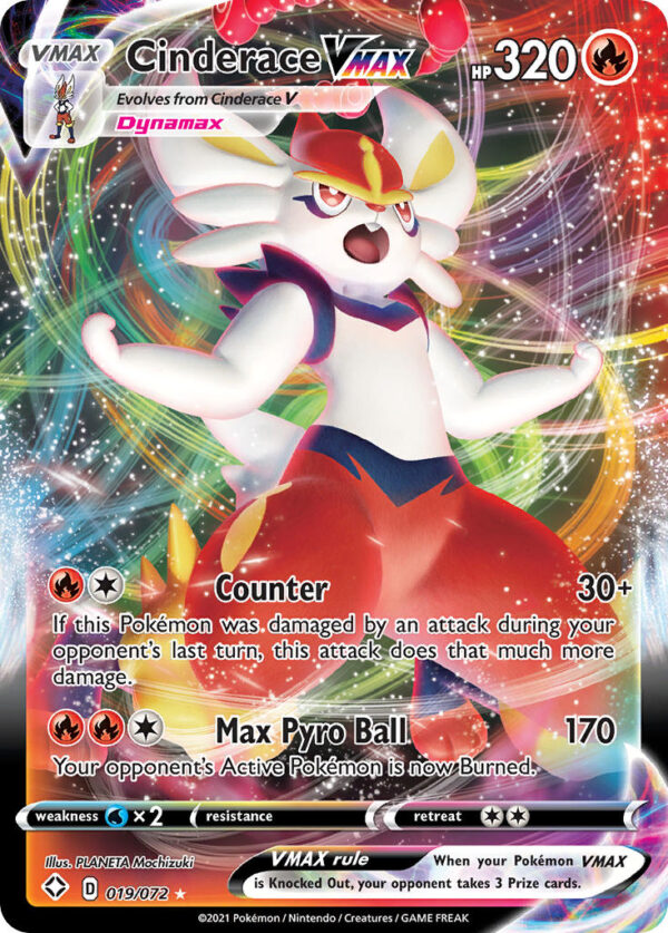 019/072 Cinderace VMAX (Shining Fates - Sword & Shield) Holo Rare VMAX - Pkmn  - VMAX - English