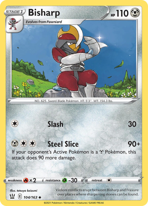 104/163 Bisharp (Battle Styles - Sword & Shield) Uncommon - Pkmn  - Stage 1 - English