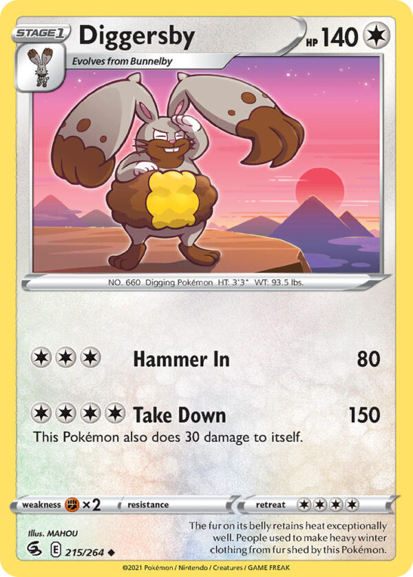215/264 Diggersby (Fusion Strike - Sword & Shield) Uncommon - Pkmn  - Stage 1 - English