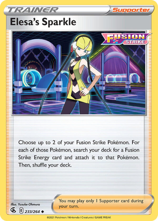233/264 Elesa’s Sparkle (Fusion Strike - Sword & Shield) Uncommon - Trainer  - Supporter - English
