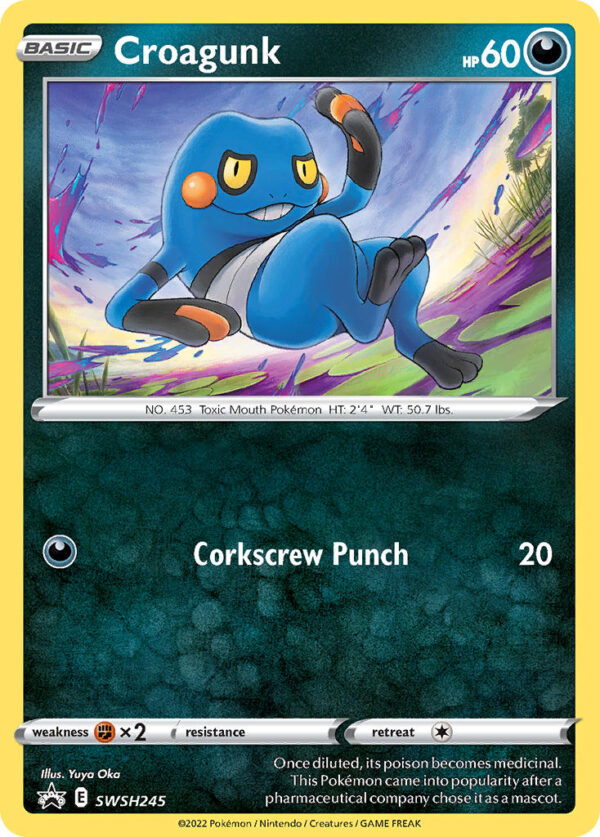 SWSH245 Croagunk (SWSH Black Star Promos - Sword & Shield) Promo - Pkmn  - Basic - English