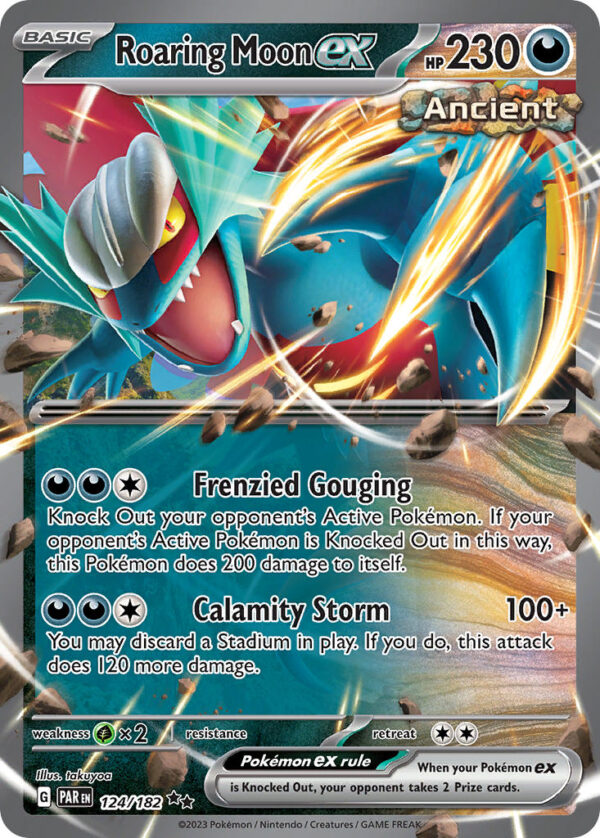 124/182 Roaring Moon ex (Paradox Rift - Scarlet & Violet) Double Rare - Pkmn - Basic - English