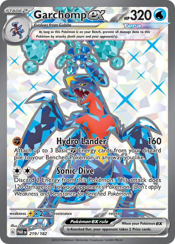 219/182 Garchomp ex (Paradox Rift - Scarlet & Violet) Ultra Rare - Pkmn - Stage 2 - English