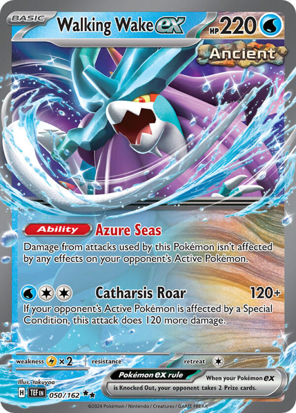 050/162 Walking Wake ex (Temporal Forces - Scarlet & Violet) Double Rare - Pkmn  -  Basic - English